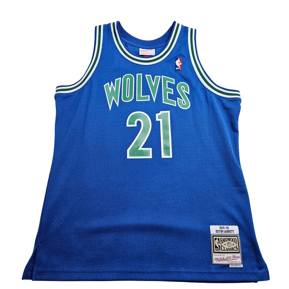 Mitchell & Ness Jersey Men Large Blue Kevin Garnett 1995-96 Timberwolves GS18182